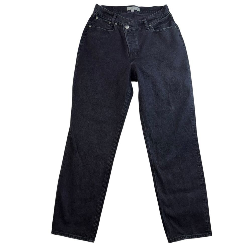 Abercrombie Fitch 29 8 Curve Love High Rise Dad Jeans Asymmetrical Waist Black - Picture 3 of 16